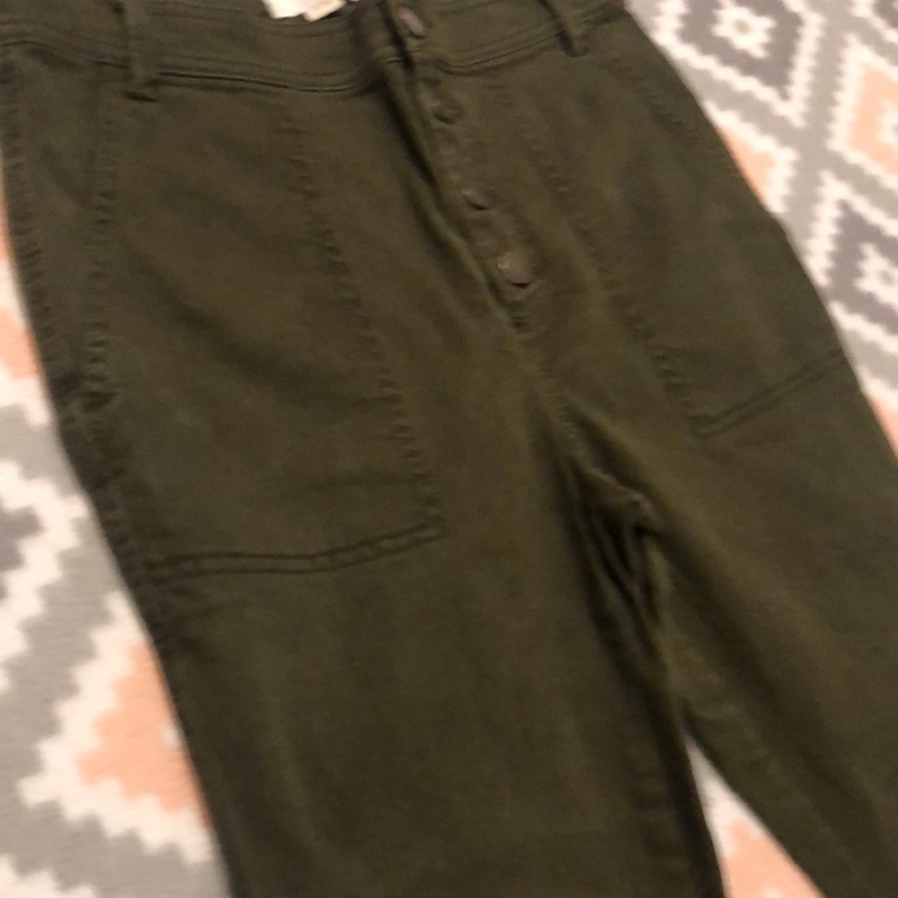 LOFT Dark Olive Skinny Jeans/Trousers Size 2P - Picture 5 of 13